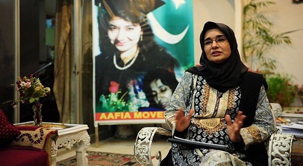 Fowzia Siddiqui, sister of Aafia Siddiqui, a Pakistani scientist who is currently serving a prison term in the US, gestures as she gives an interview to AFP at her home in Karachi. - AFP 
