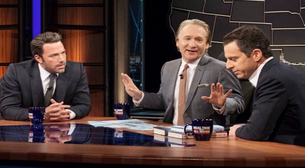 Hollywood superstar (left) appears on Bill Maher's now infamous show.