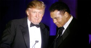 In this March 24, 2007, file photo, Donald Trump, left, accepts his Muhammad Ali award from Ali at Muhammad Ali's Celebrity Fight Night XIII in Phoenix, Ariz (AP Photo)