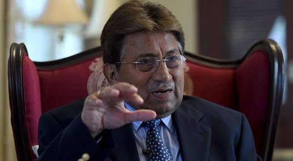In this photograph taken November 14, 2014, Pakistan's former military ruler General (retd) Pervez Musharraf gestures during an interview with AFP in Karachi. - AFP