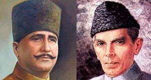 Poet philosopher Mohammed Iqbal (left) and Pakistan's founder Muhammad Ali Jinnah