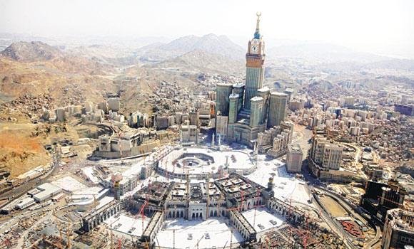 This Oct. 16, 2013 photo shows the tallest clock tower in the world at the Abraj Al-Bait Towers overlooking the Grand Mosque.