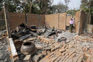 The ruins of a house in Rakhine State in western Myanmar in December. Credit Nyien Chan Naing/European Pressphoto Agency