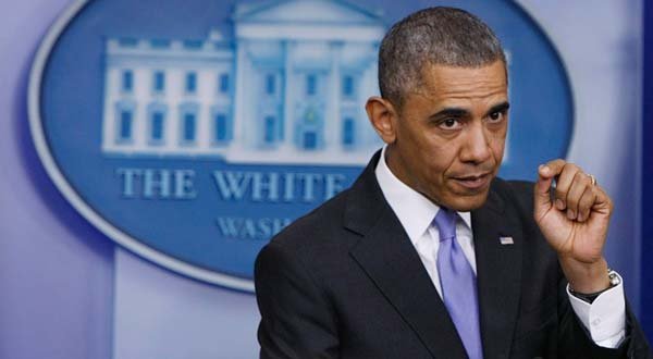 President Obama speaks at a press conference at the White House, on Thursday. There is no need for Congress to add new sanctions on Iran if the US is serious about pursuing diplomatic solution to Tehran's nuclear program, he said. --Xinhua