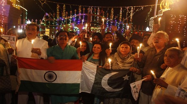 Candle Light Vigil on the India-Pakistan Wagah Attari /Border in Amritsar 