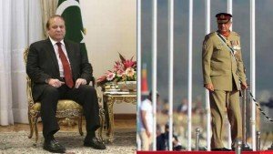 Pakistan Prime Minister Nawaz Sharif and Pakistan’s army chief General Qamar Javed Bajwa. 