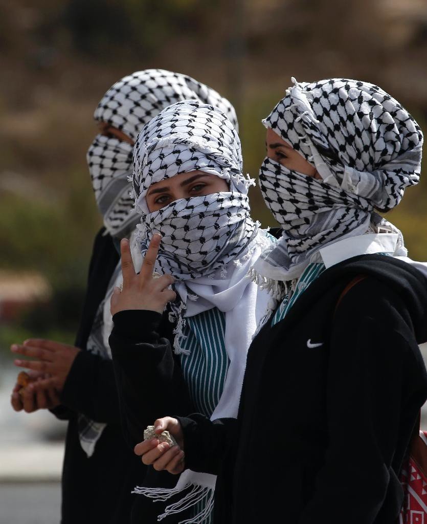 Like other frustrated young Palestinians, the women say they want to end Israel's occupation as well as "harassment" by Jewish settlers who live in the West Bank (AFP Photo/Abbas Momani)