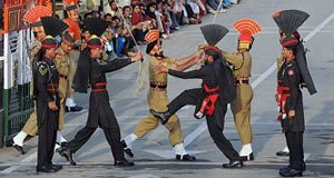 The bizarre and spectacular ritual at the Wagah border.