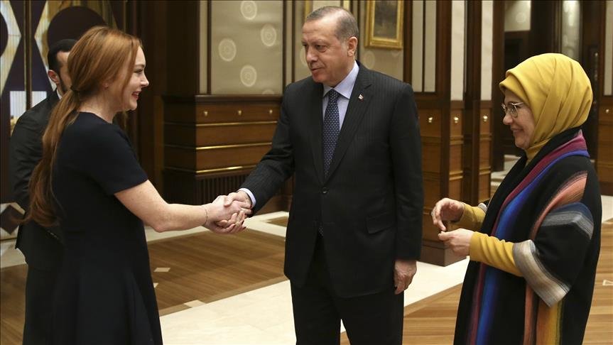 President Erdogan, first lady meet Lindsay Lohan