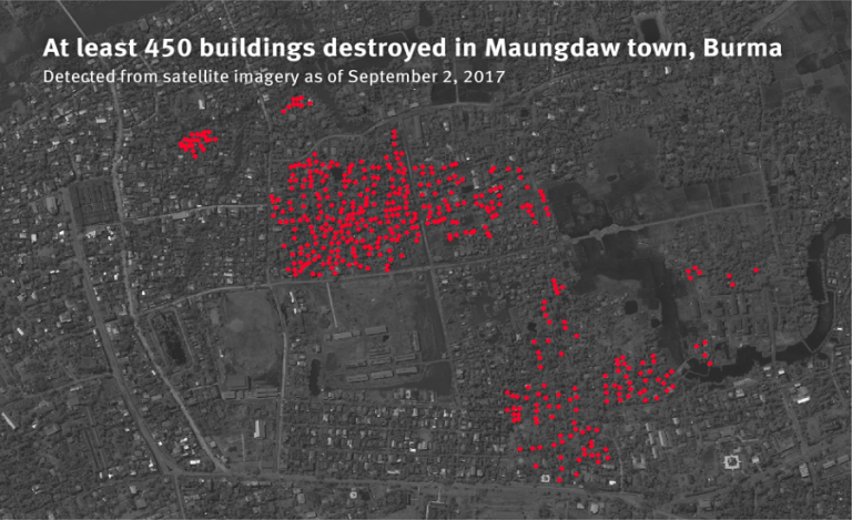 Satellite Images Show Urban Destruction In Myanmar