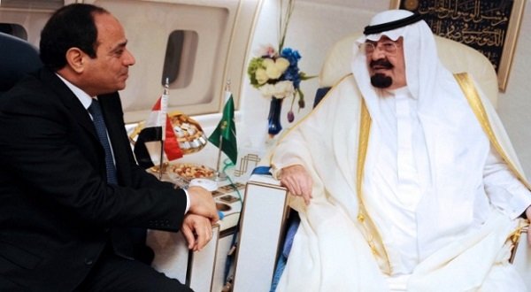 Egypt's new President Abdel Fattah al-Sissi meeting with Saudi King Abdullah bin Abdul Aziz in Cairo on 20 June. AFP
