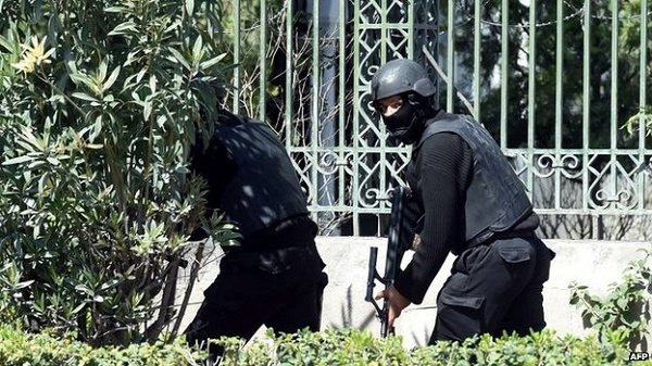 Security forces could be seen outside the Tunis museum on Wednesday. Image credit: AFP