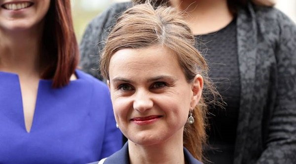 In this May 12, 2015 photo, Labour Member of Parliament Jo Cox poses for a photograph. Britain's Press Association says Labour lawmaker Jo Cox has been injured in a shooting near Leeds, England, it has been reported, Thursday June 16, 2016. (Yui Mok/PA via AP, File) UNITED KINGDOM OUT NO SALES NO ARCHIVE