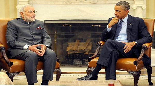 Indian Prime Minister Narendra Modi with US President Barack Obama during their meeting at the White House this month.