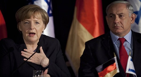 German Chancellor Angela Merkel with Israel's Benjamin Netanyahu during their joint press conference on February 25, 2014 in Jerusalem. Source: Lior Mizrahi/Getty Images Europe