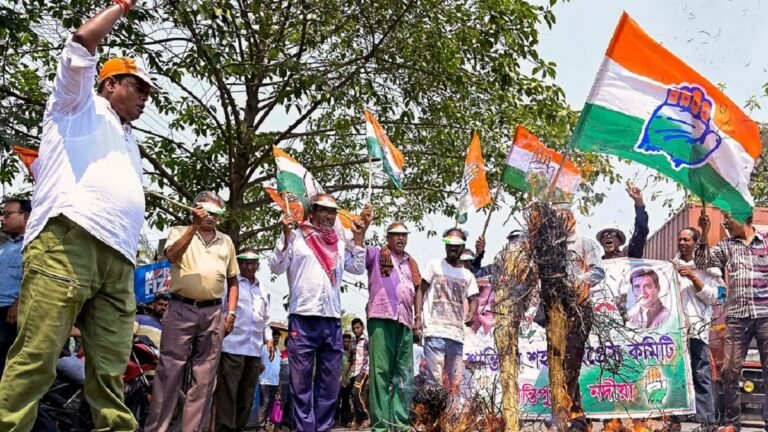 Rahul’s Disqualification: PM Burnt in Effigy, Massive Protests Across Wayanad for 2nd Day